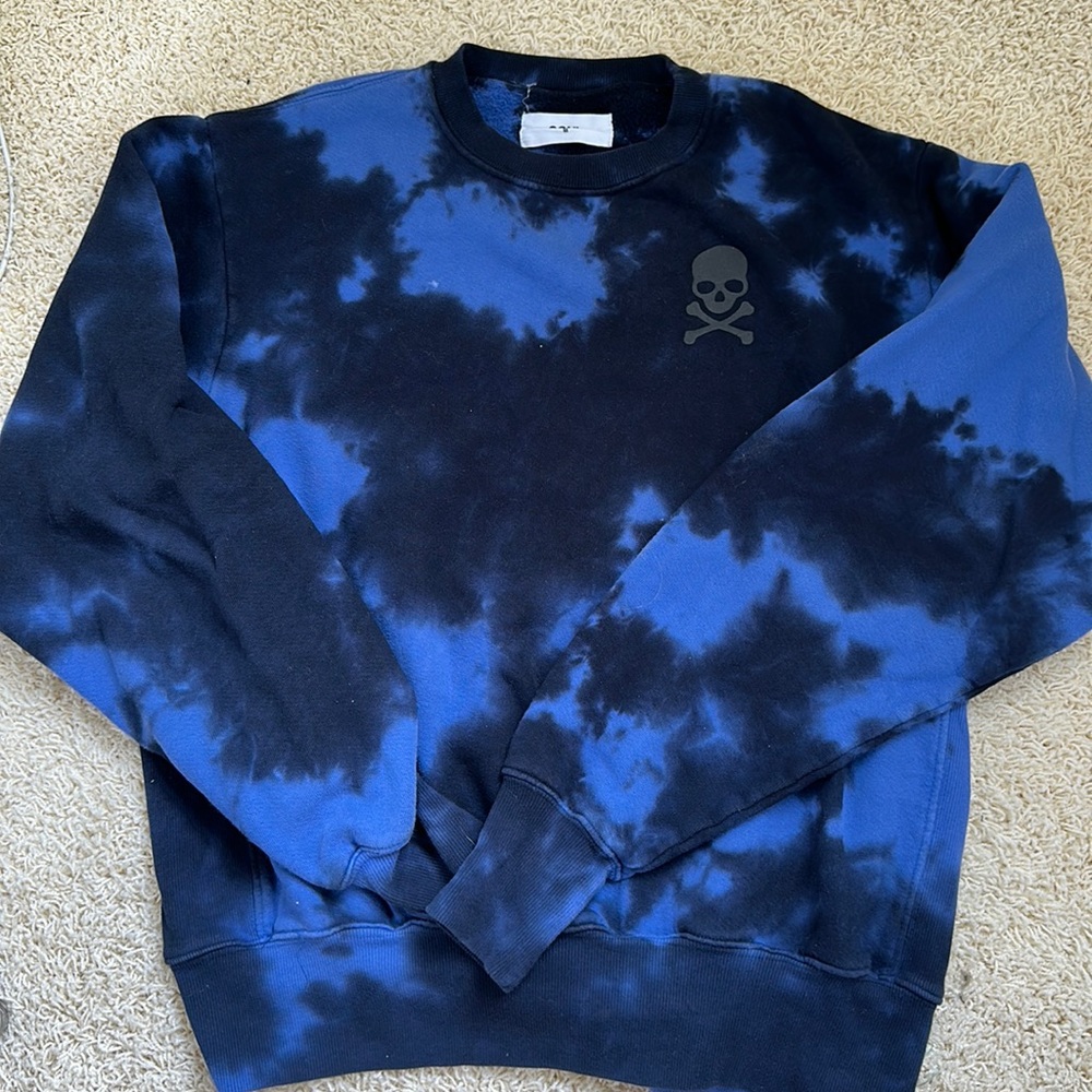 SoulCycle blue tie dye crew neck